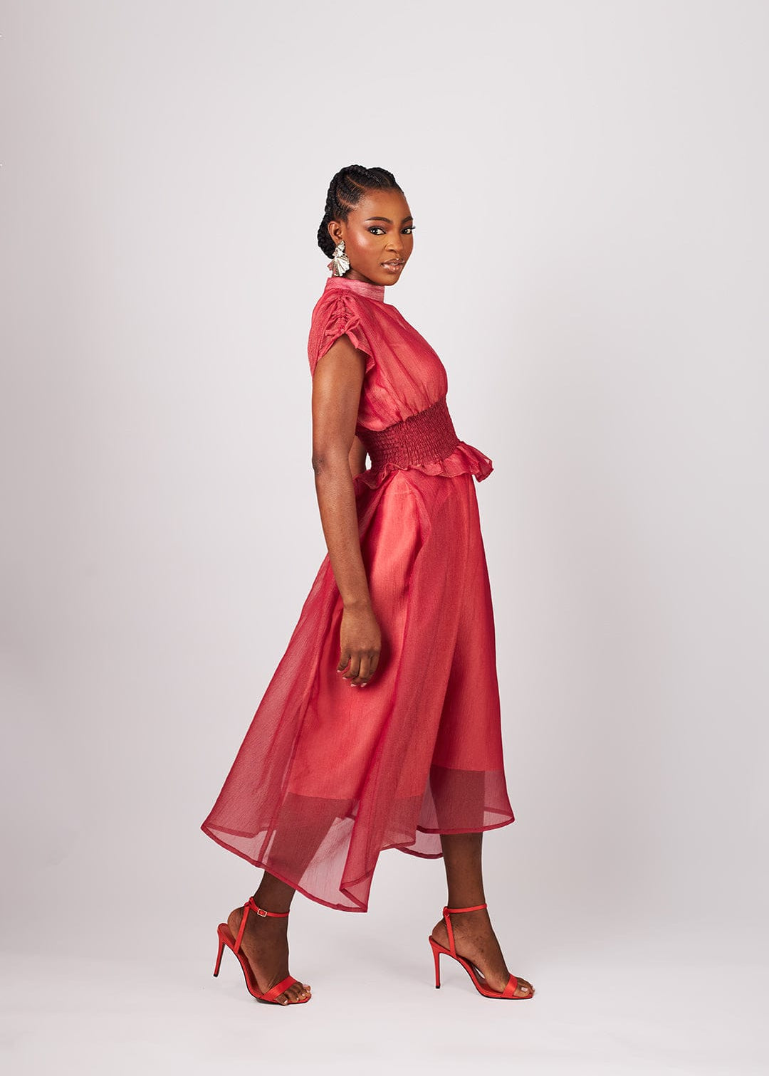 Kwelaku Women's Dress Oriri Organza Midi Dress