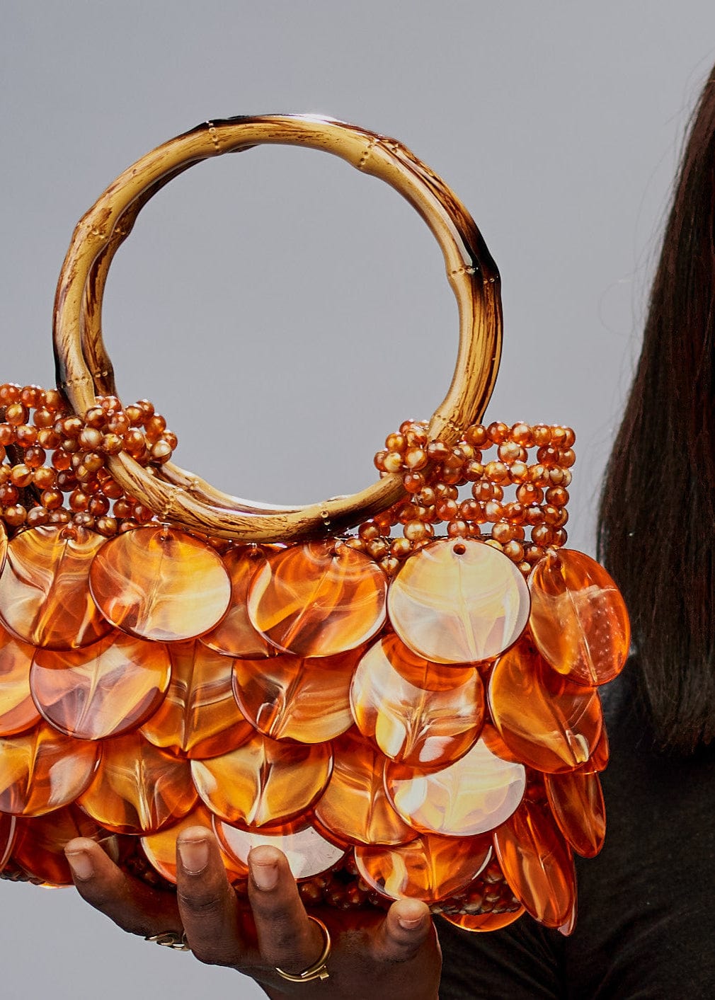 Lola Signatures Bags Gold Shakara Beaded Bag