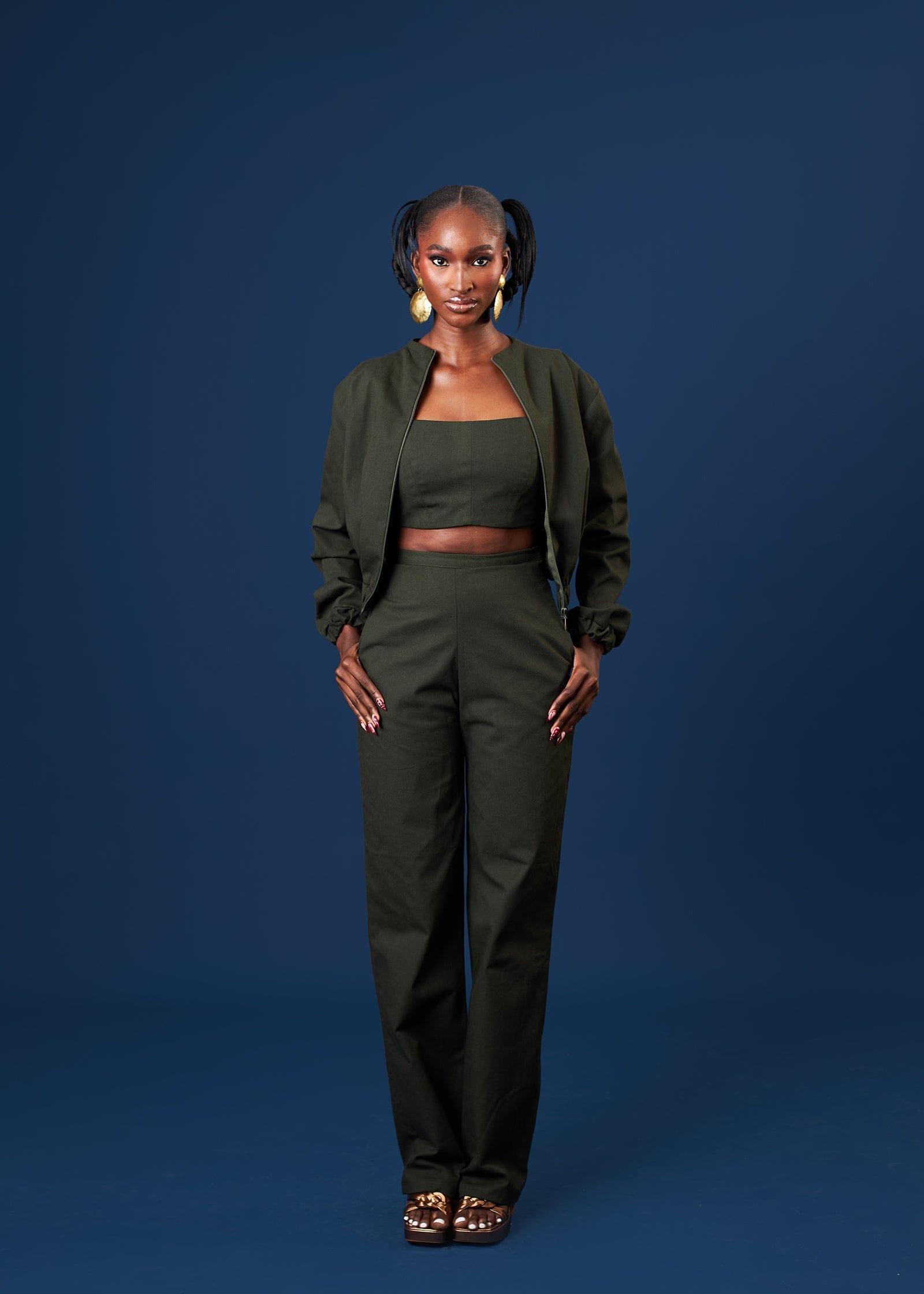 M.O.T Co-Ord Set Olive Green / 6 Nonye Set