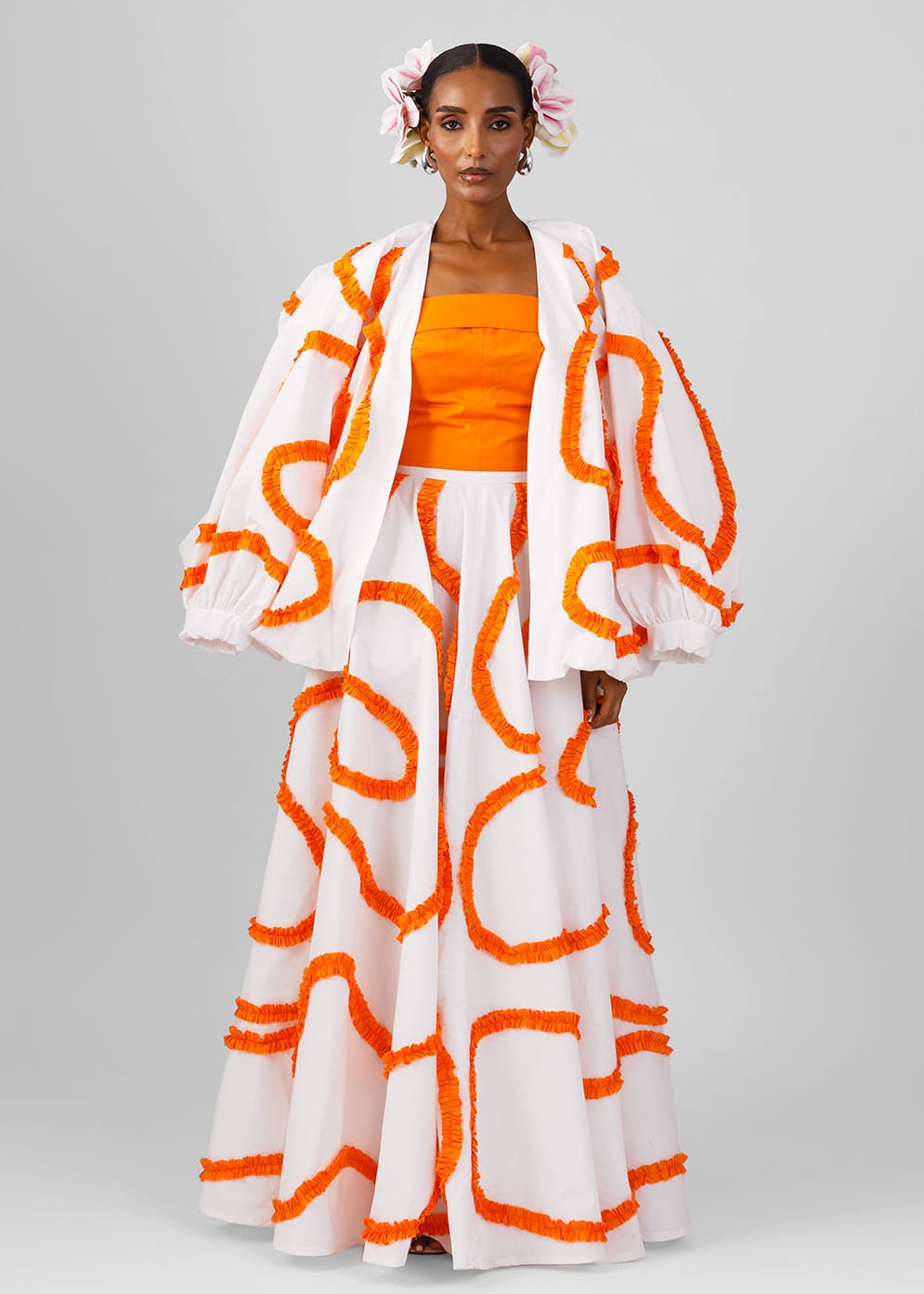 M.O.T Co-ord Sets & Matching Sets Orange / 6 Tari Set