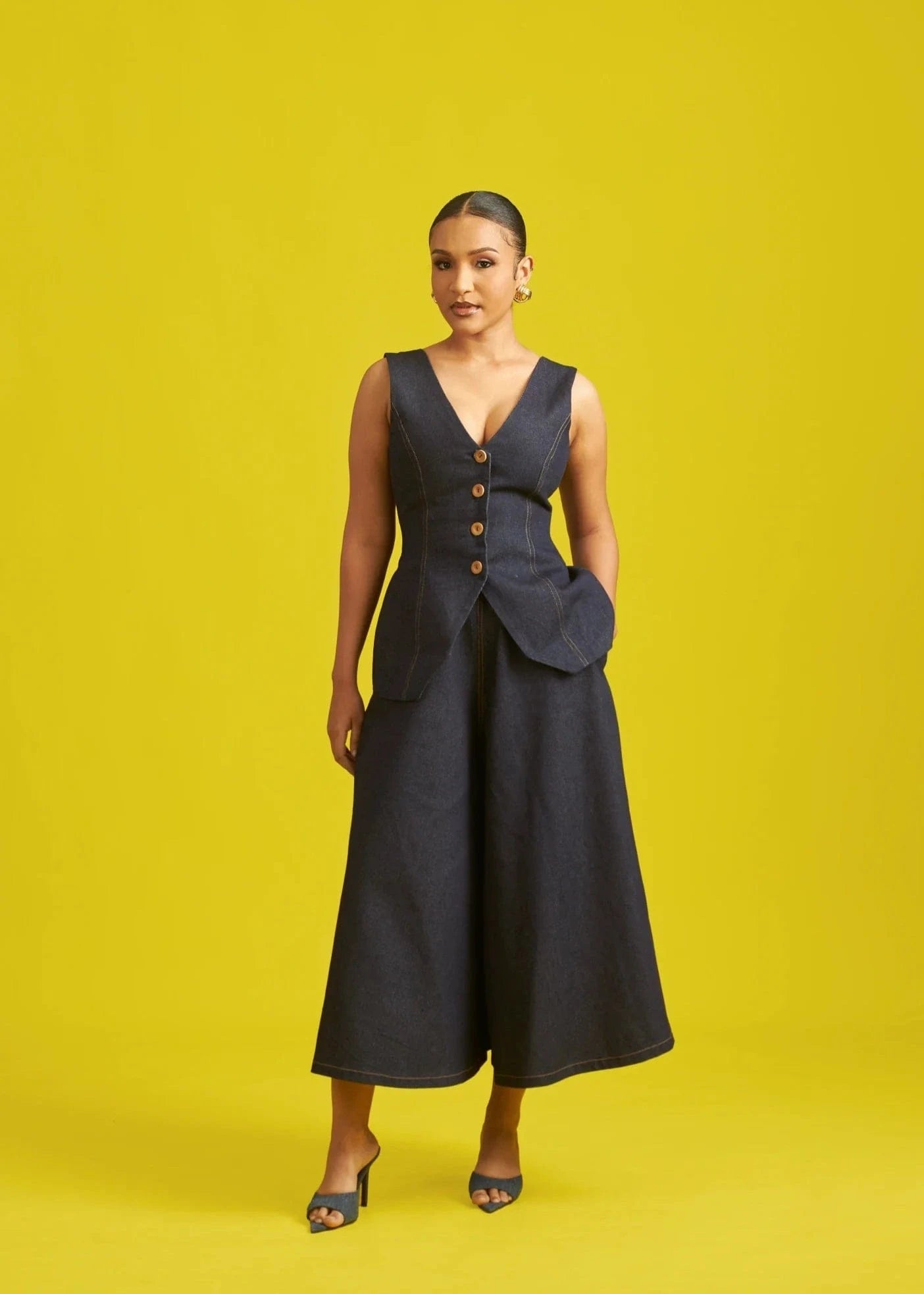 M.O.T The Label Tops Asma Denim Top