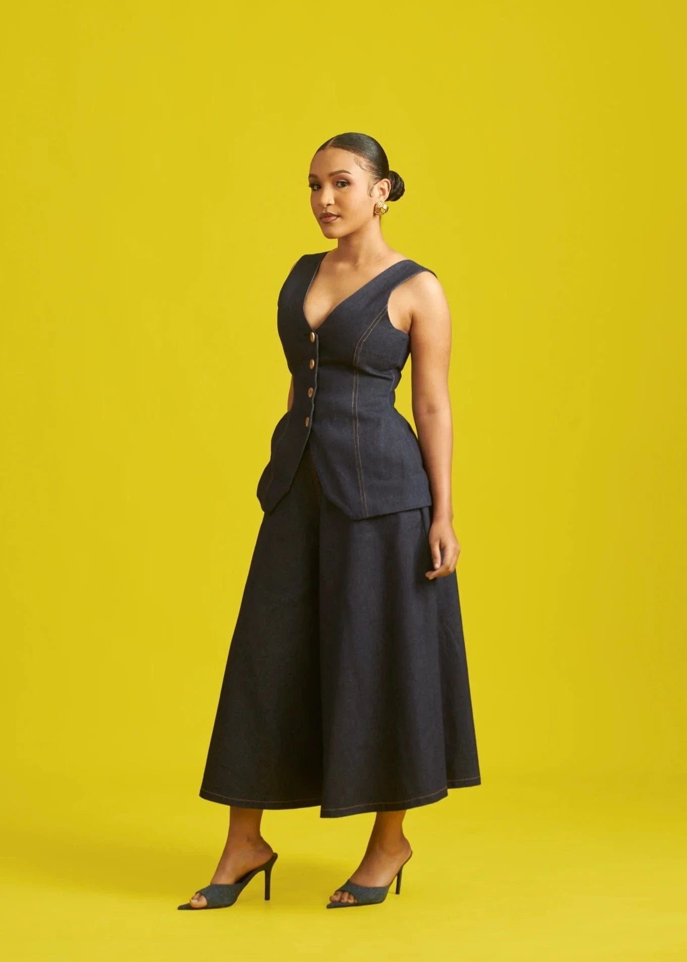 M.O.T The Label Tops Asma Denim Top