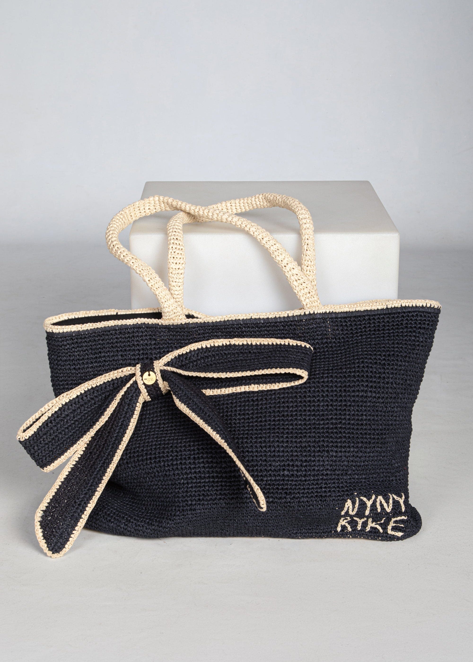Nyny Ryke Bags Black Bow Beach Bag