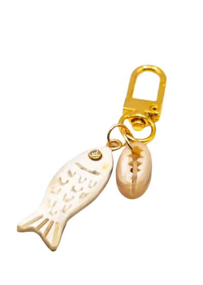 Obumu Necklaces & Pendants Bahari Petite Fish and Cowrie Charm