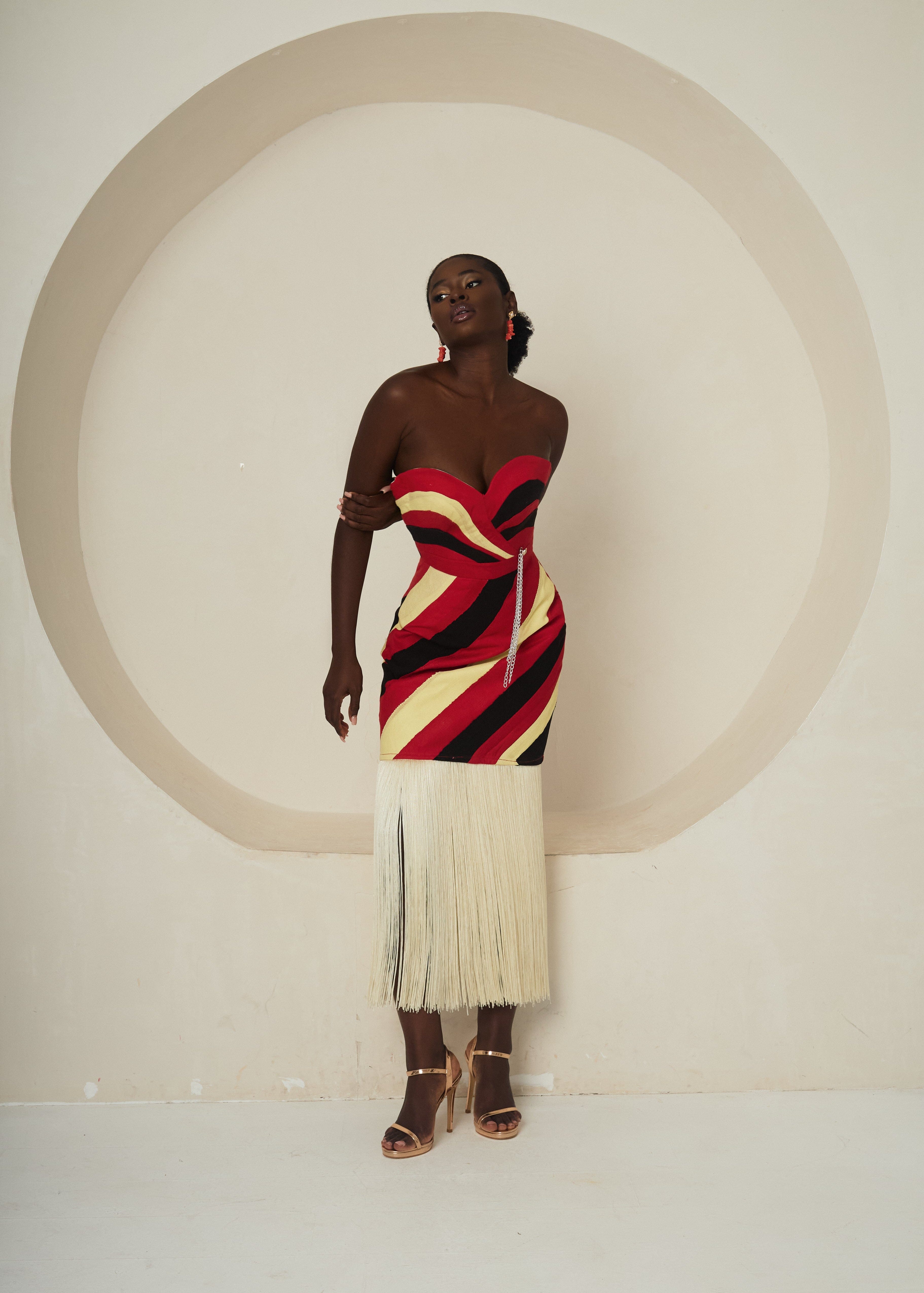 PEM Dress Orange Print / 8 Anebi Dress