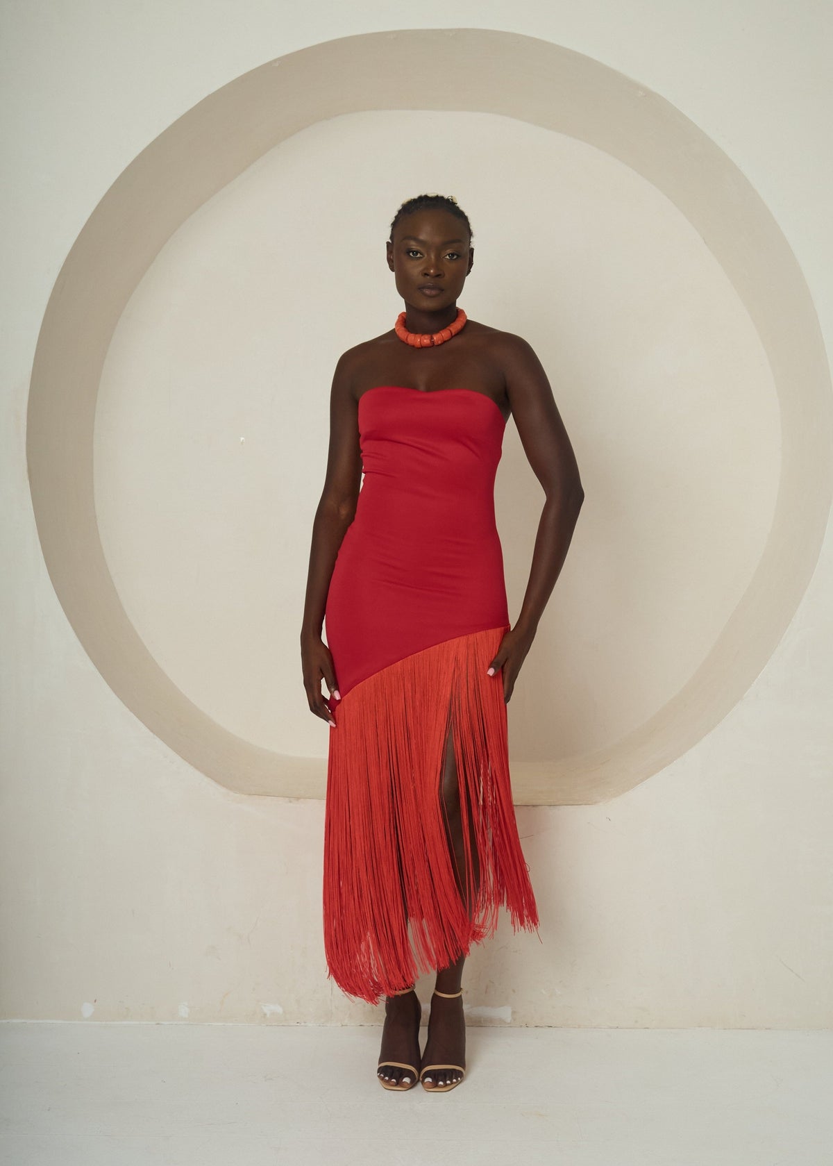 Oyi Dress - Red - African Fashion by PEM