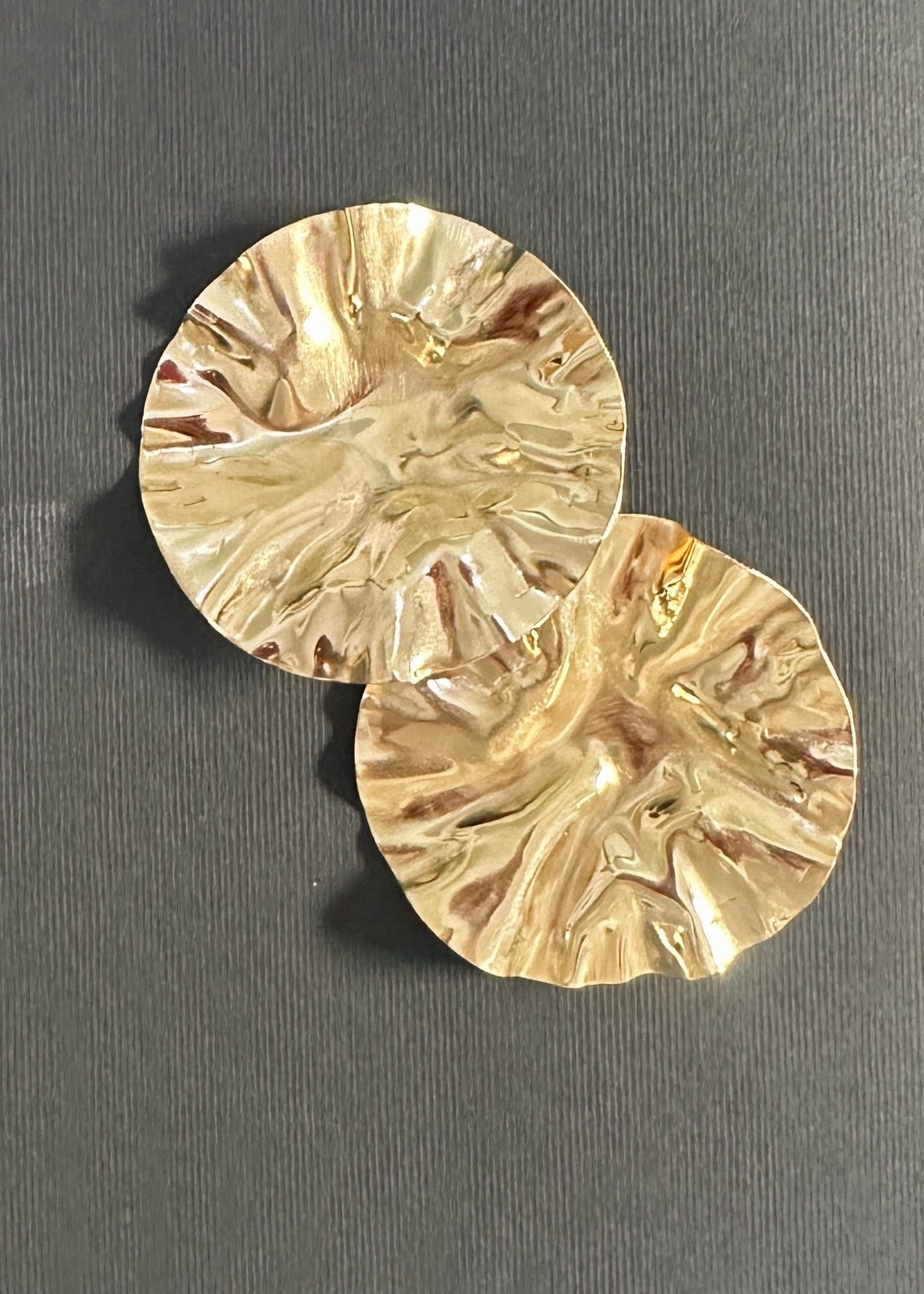 RENIKEJI Earrings Gold Nket Flattened Disk Earrings - Large