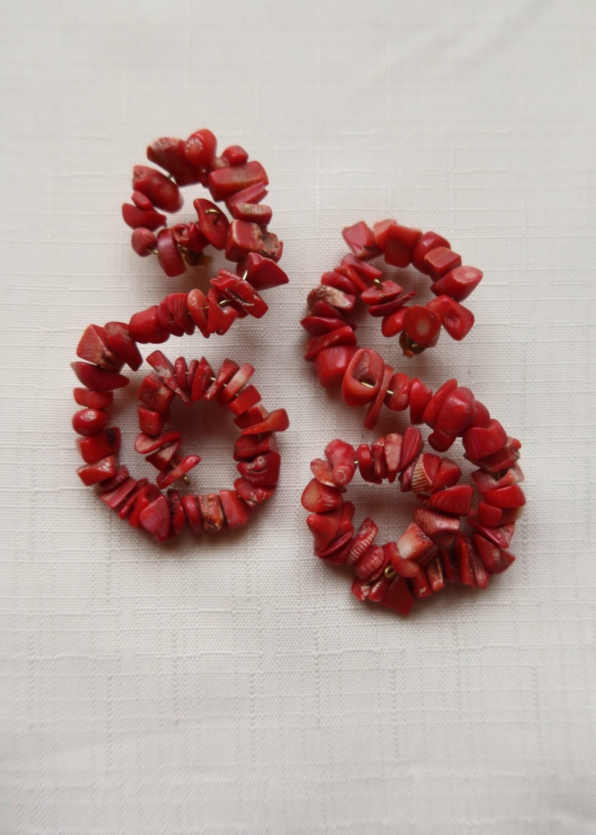 RENIKEJI Earrings Red coral / Red Luni Precious Stone Earrings