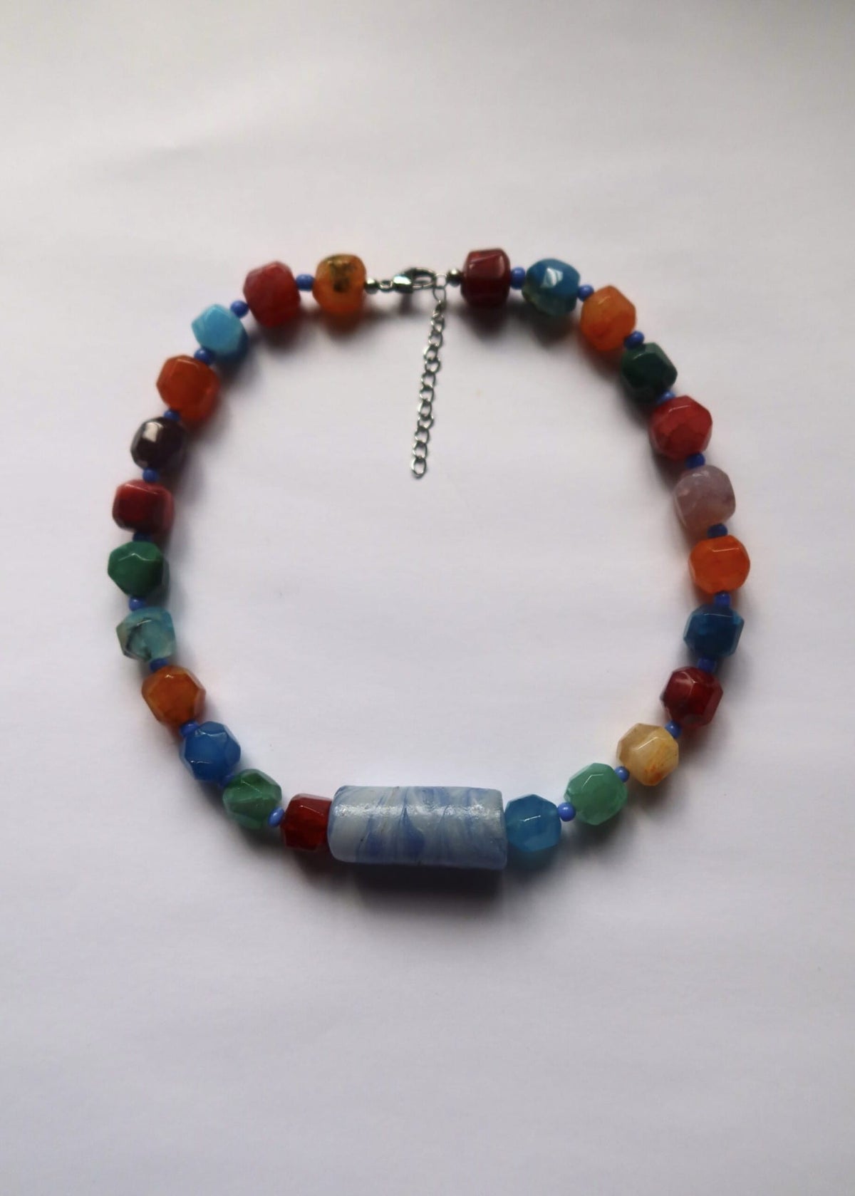 RENIKEJI Necklaces & Pendants Blue Belozu Beaded Stone Necklace