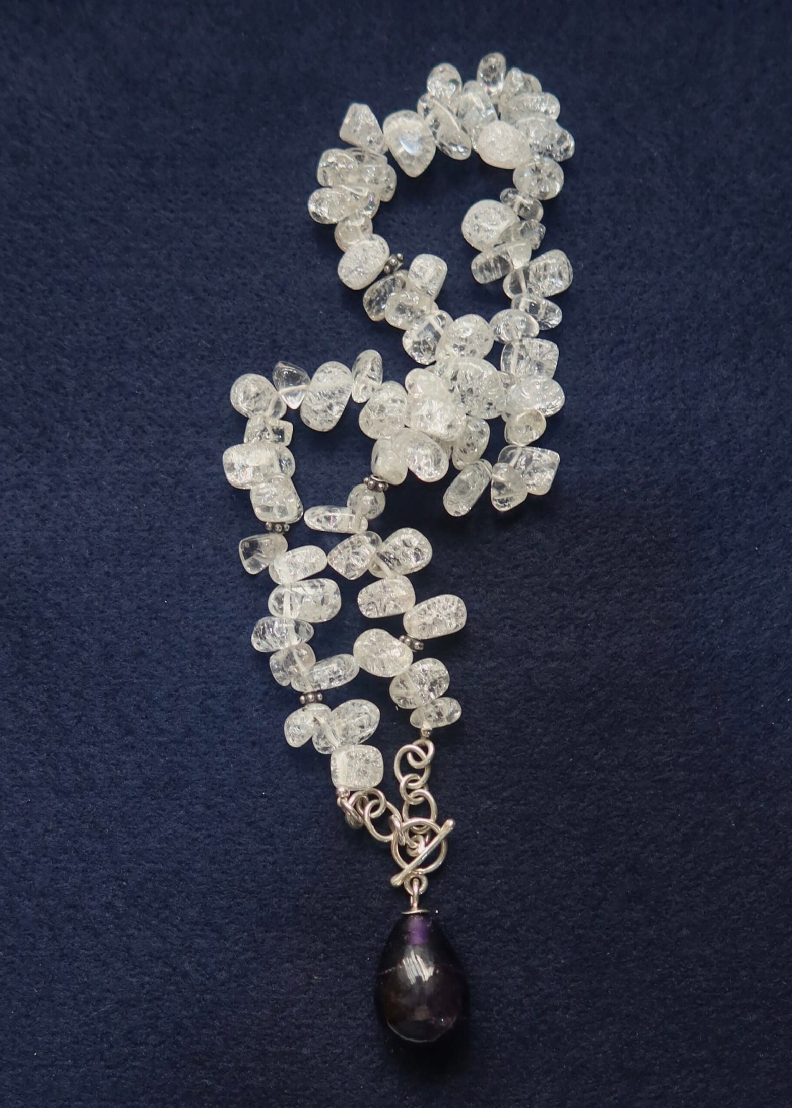 RENIKEJI Necklaces & Pendants Clear Din Amerhyst Beaded Necklace
