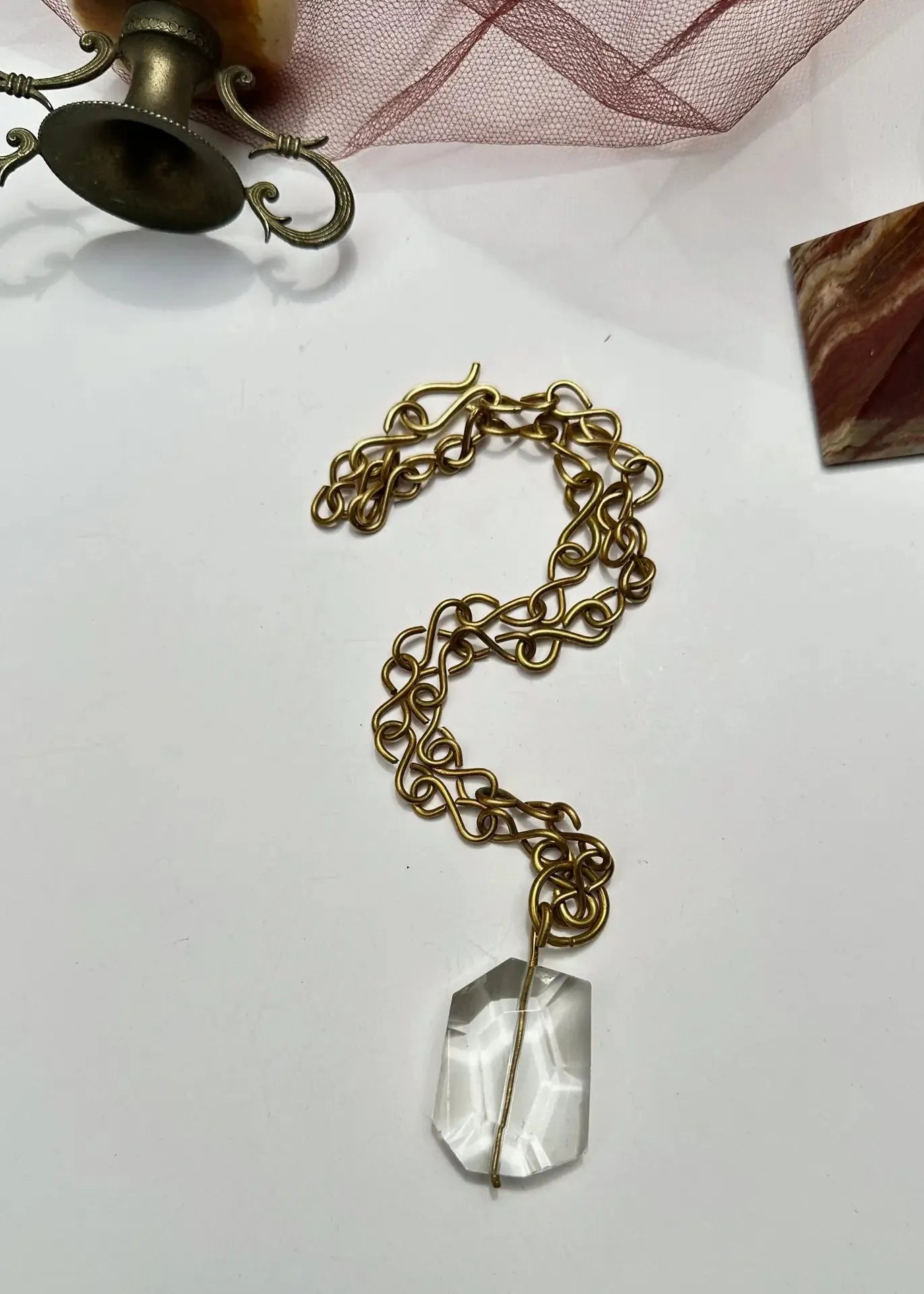 RENIKEJI Necklaces & Pendants Glass Keji Pendant Chain Necklace