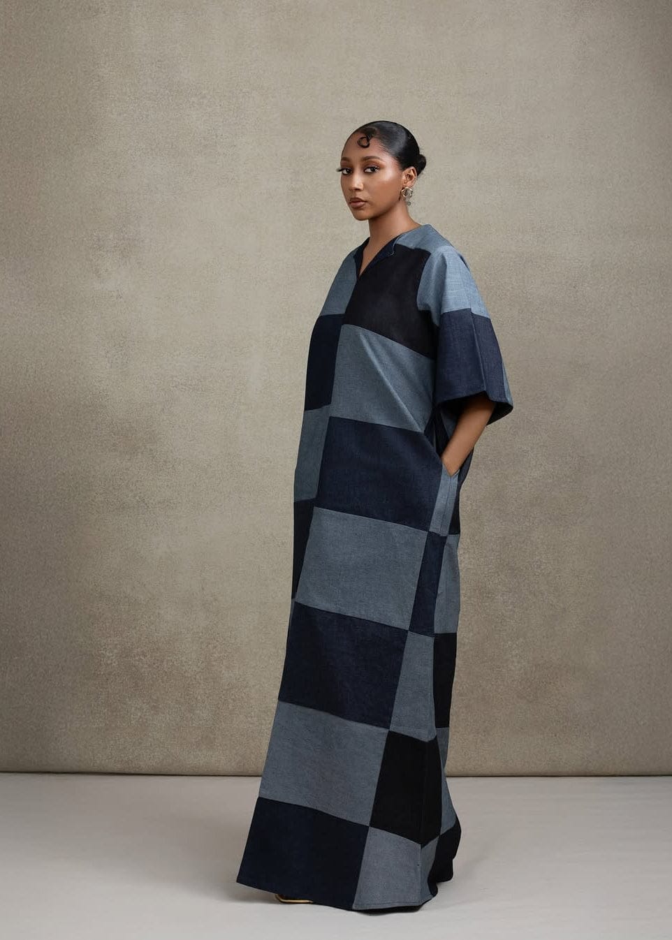 Ruks à la mode Dress Patch Denim Maxi Dress