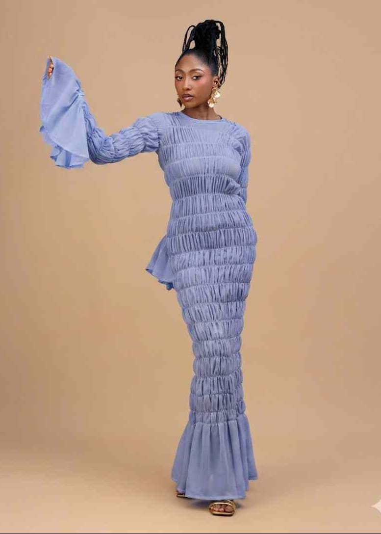 Ruks á la mode Dress Sky Blue / 6 / Petite Naya Maxi Dress