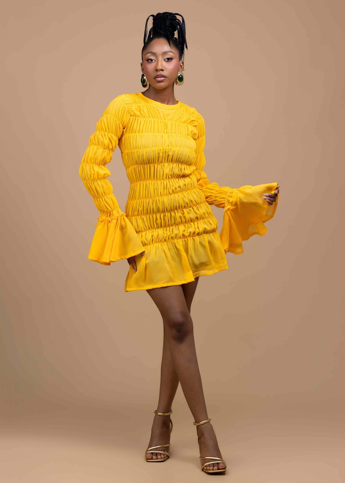 Ruks á la mode Dress Yellow / 6 / Petite Naya Mini Dress