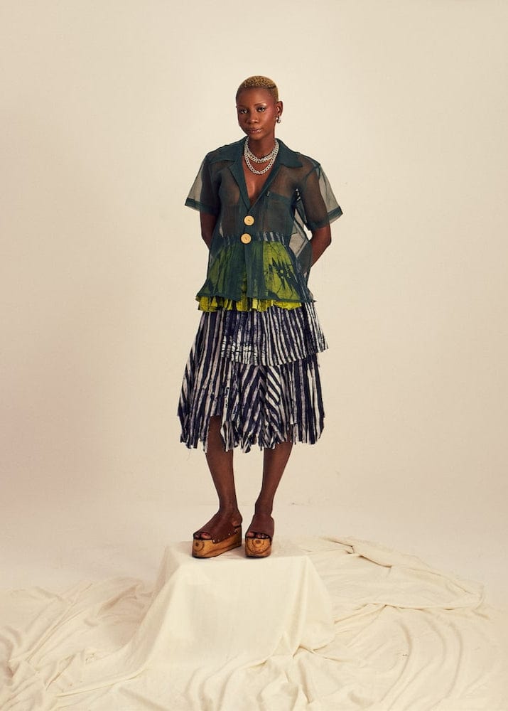 SISÈ Shirt Organza Shirt with Print (Over Size Fit)