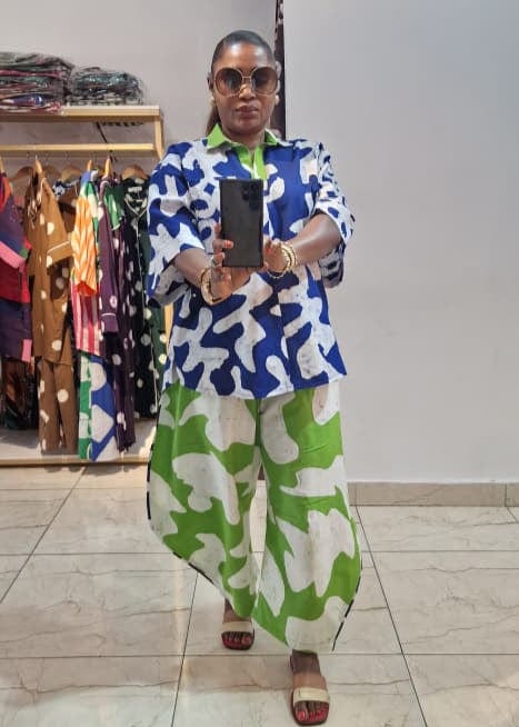 The Budding Blue Co-Ord Set Kembe Pant Set